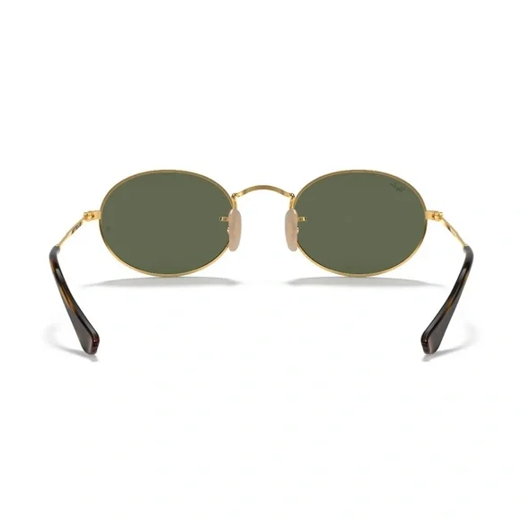Ray-Ban oval flat metal sunglasses gold tortoise and green lenses RB3547-N 48/21 - Picture 5 of 17